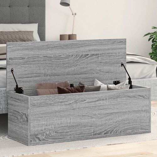vidaXL Škatla za shranjevanje siva sonoma 102x35x35 cm inženirski les Cene