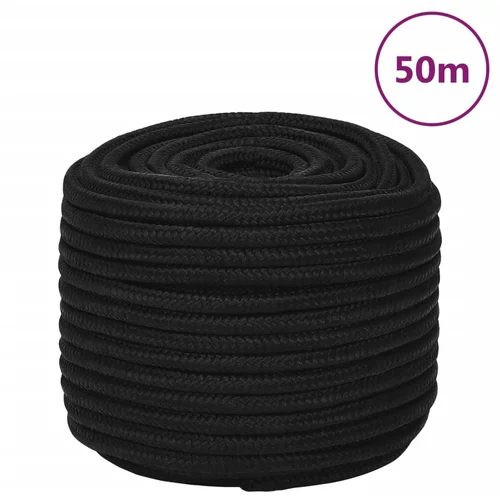 vidaXL Delovna vrv črna 12 mm 50 m poliester