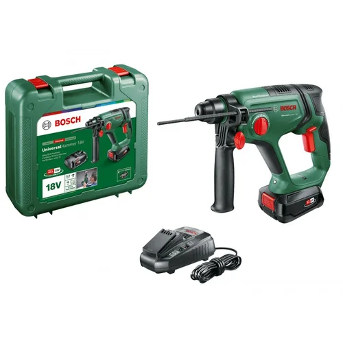 Bosch Universal Hammer -akumulatorski čekić za rušenje 18 V 2.5 Ah Li-Ion uklj. akumulator, uklj. punjač, uklj. kofer