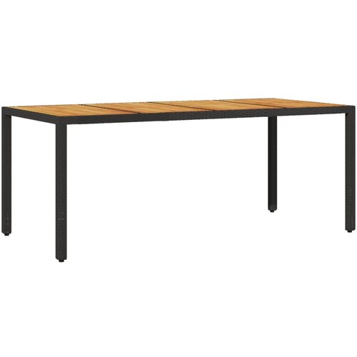 vidaXL vrtna miza z leseno akacijevo ploščo črna 190x90x75 cm pe ratan, (21145389) Cene