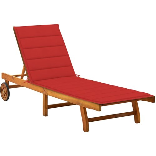 The Living Store Vrtni ležalnik z blazino trden akacijev les - Ležalnik, (21468699) Cene