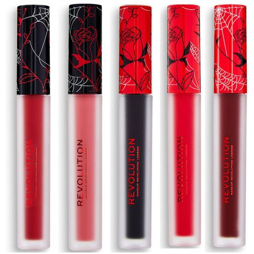 Makeup Revolution Šminke Set mit 5 Vinyl Flüssigen Lippenstiften - Nightmare / B Cene