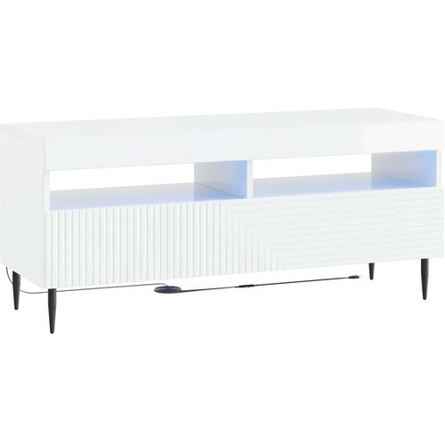 VidaXL LED TV kabinet HAARLEM 100 x 35 x 43 cm Bijela visokog sjaja - Bijela visokog sjaja Slike