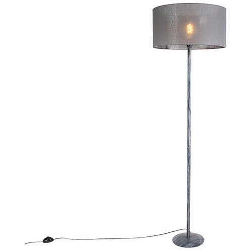 QAZQA Stoječa svetilka siva s sivo senco 50 cm - Simplo Cene