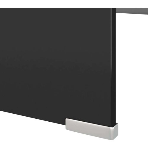 VidaXL Stalak za TV /Monitor Staklo Crna boja 120x30x13 cm Slike