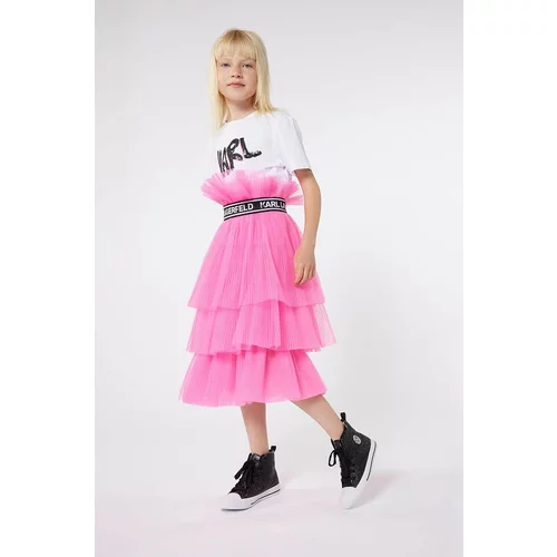 Karl Lagerfeld Dječja suknja boja: ružičasta, mini, širi se prema dolje
