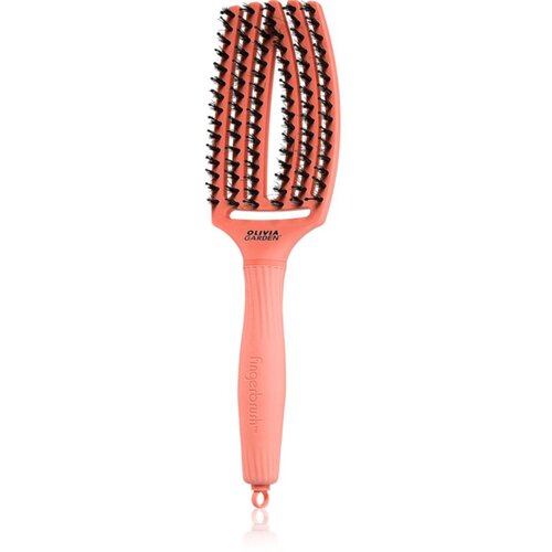 Olivia Garden Fingerbrush Boar & Nylon krtača za lase z najlonskimi in prašičjimi ščetinami Radiant Peach 1 kos Cene