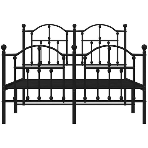  Metalni okvir kreveta uzglavlje i podnožje crni 120x200 cm Slike