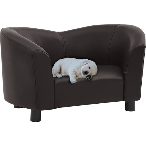 VidaXL Pasji kavč rjav 67x41x39 cm umetno usnje Slike