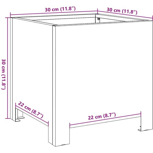  Vrtna sadilica antracit 30x30x30 cm od nehrđajućeg čelika Slike