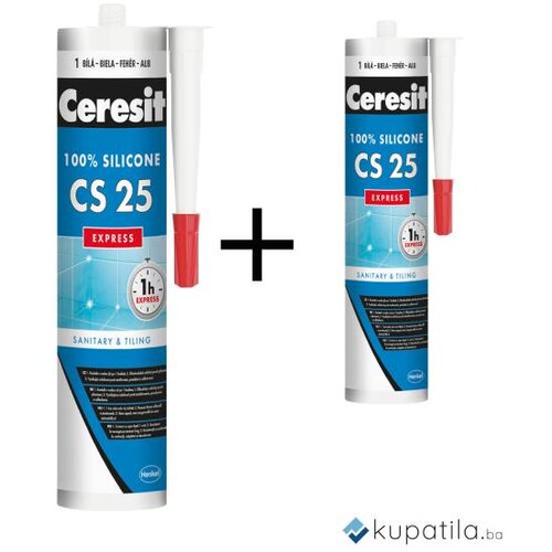  Sanitarni silikon Transparetni CERESIT CS 25 EXPRESS 2 kom Slike