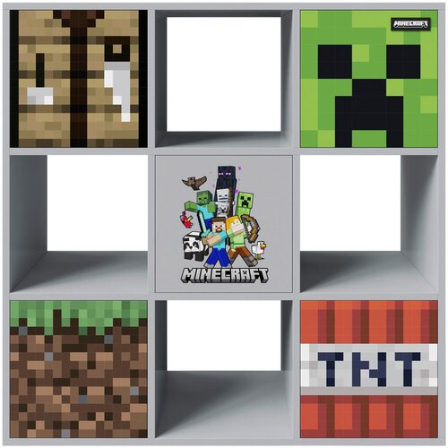 Minecraft REGAL 90/90/30 cm siva, večbarvno Slike