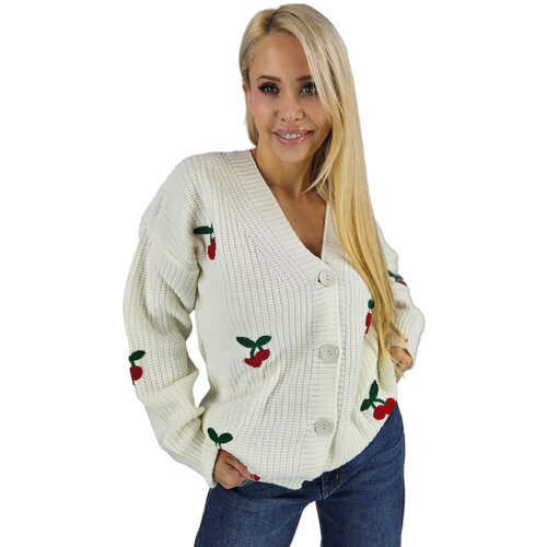 Pri Warm and cozy women&amp;#039;s sweater with cherries in autumn LARAMIE Slike