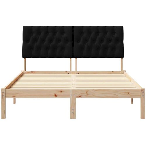 VidaXL krevetni okvir s tapiciranim uzglavljem smeđa 135 x 190 cm Slike