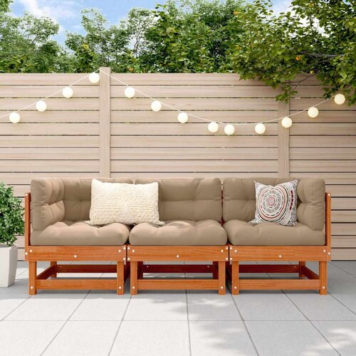  Sekcionalna sofa 3 Komad Vosak Smeđa Čvrsto borovo drvo - Vosak smeđa bor 2x corner +middle Cijene