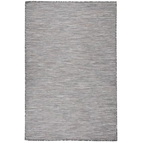 vidaXL Vanjski tepih ravnog tkanja 120 x 170 cm smeđe-crni