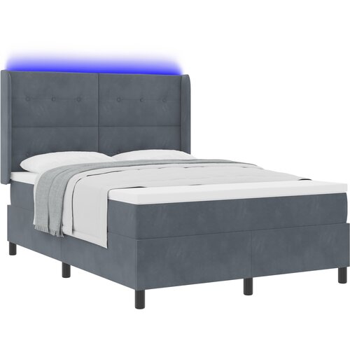 vidaXL Uzglavlje s madracem i LED-om Tamnosiva 160x200 cm Baršun Cene