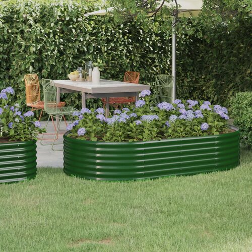 vidaXL visoka greda iz prašno premazanega jekla 175x100x36 cm zelena Cene