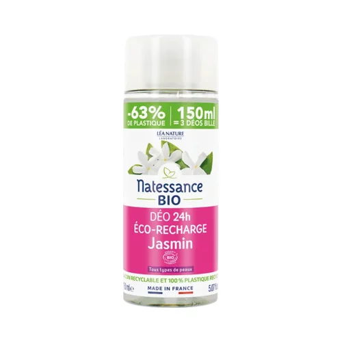 Natessance Roll-on deodorant jasmin - Polnilo, 150 ml