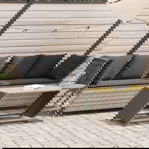  Vrtna sofa s jastucima svijetlo sivi poliratan Slike