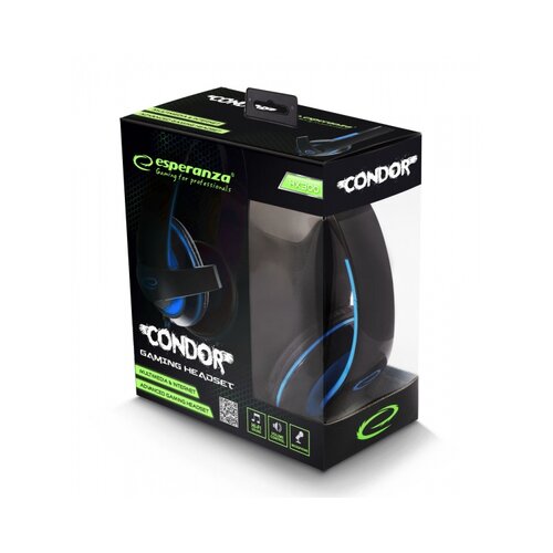 Esperanza Slu&amp;scaron;alice sa mikrofonom GAMING ESPERANZA CONDOR EGH300B, blue, volume control Slike