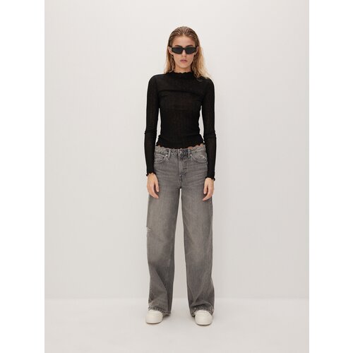 Reserved - Wide leg traperice - siva Slike