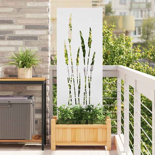 vidaXL Privatnost u vrtu Bijelo 50 x 140 cm Hladno valjana čelična Cene