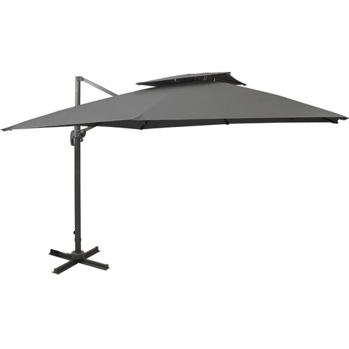 vidaXL konzolni suncobran s dvostrukim vrhom 300 x 300 cm antracit Cijene