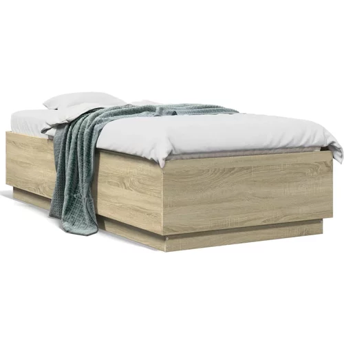  Okvir za krevet boja hrasta 90 x 190 cm od konstruiranog drva