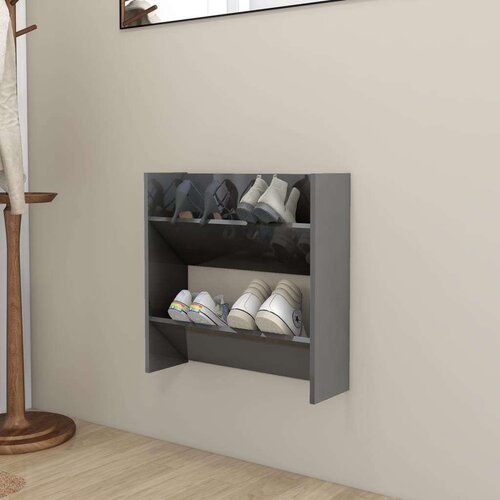  Zidni ormarić za cipele sjajni sivi 60 x 18 x 60 cm iverica Cijene