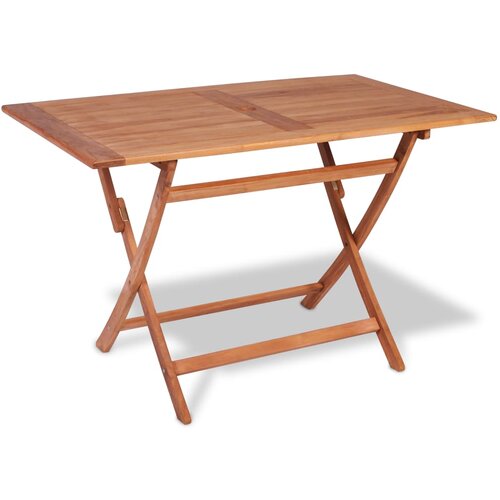 VidaXL Zložljiva vrtna miza 120x70x75 cm trdna tikovina Slike