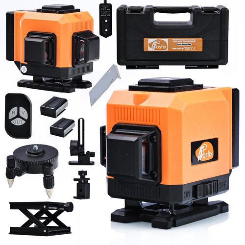 Rosfix SET LASERSKI NIVELIR ROT12L &ndash; 12 LINIJ, 360&deg;, ZELENI ŽAREK, IP54, 25 M DOMET, 2X 3500MAH | ZA GRADBENA IN NOTRANJA DELA, (5000075896) Cene