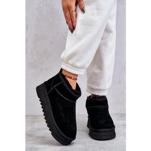 Kesi Fashionable Suede Low Snowshoes Black Nucca Slike