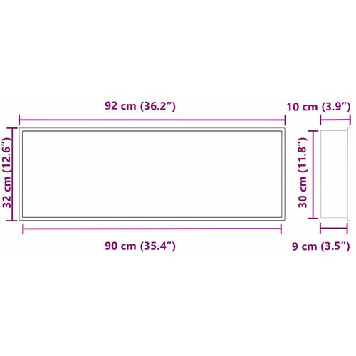  Ničica za tu&amp;scaron; Crna 90 x 30 x 9,5 cm Nehrđajući čelik Slike