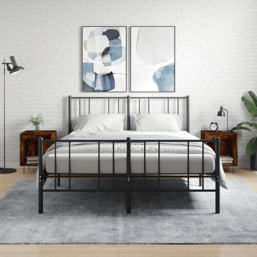 vidaXL Nočna omarica 2 kosa dimljen hrast 40x35x50 cm inženirski les Cene
