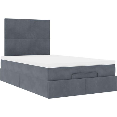 vidaXL Otomanski posteljni okvir z vzmetnicami siv 120x200cm žamet Cene