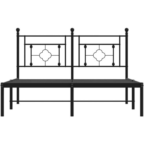 VidaXL Metalni okvir za krevet s uzglavljem crni 140x200 cm Slike