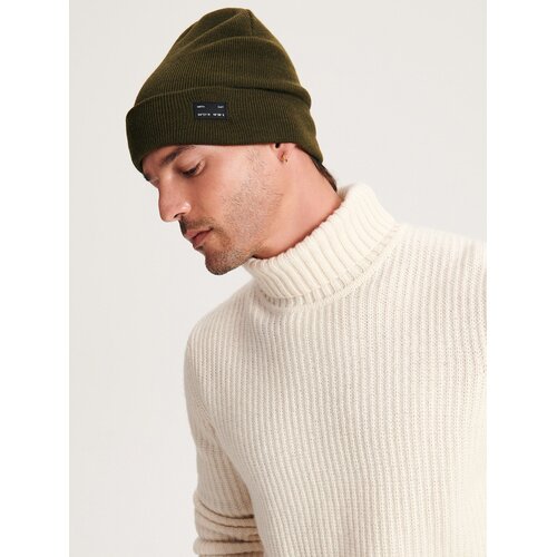 Reserved kapa beanie z našitkom - kaki Cene