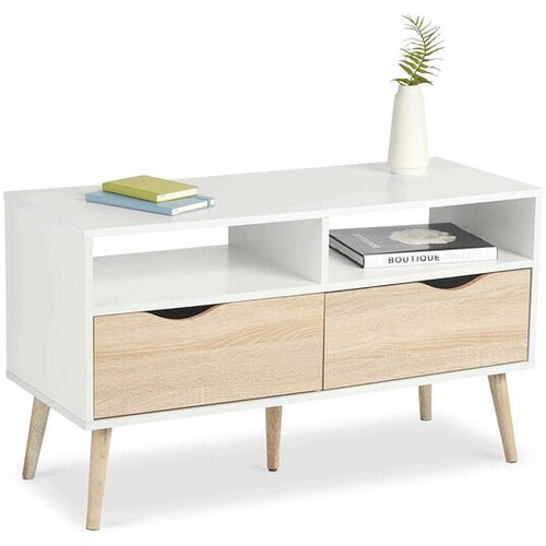 Vonhaus manj&amp;scaron;a TV omarica Koto 3000070 bela, hrast Slike