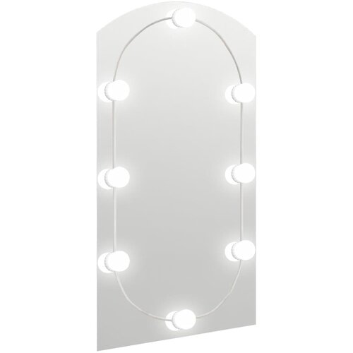 Maison Chic Ogledalo - Zrcalo - Kozmetično ogledalo z LED lučkami 90x45 cm stekleno z lokom, (21698037) Cene