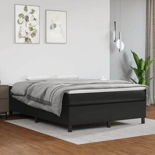  Box spring postelja z vzmetnico črn 140x190 cm umetno usnje, (20726592)