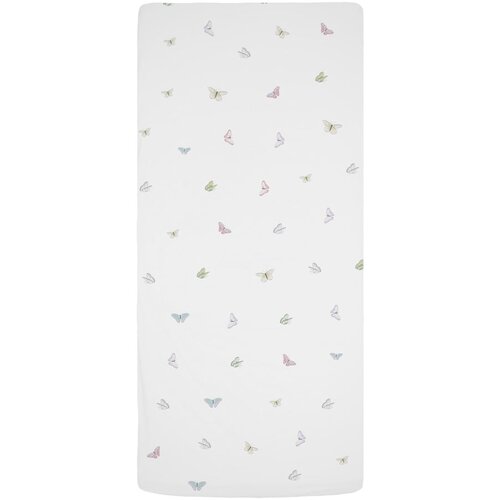 Butter Kings Bela napenjalna otro&amp;scaron;ka rjuha za otro&amp;scaron;ko posteljico iz bombažnega satena 60x120 cm Flowers Around Me &amp;ndash; Slike