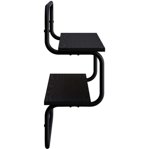  Zidna polica na 2 razine Crni hrast 60 x 24,5 x 61 cm Slike