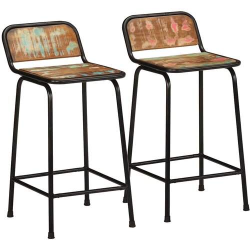 vidaXL Barski stolci 2 kom 46x35,5x80 cm masivnog obnovljenog drva Cijene