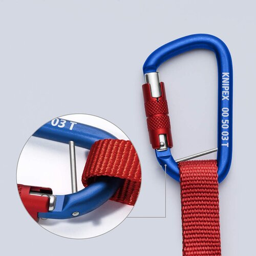 Knipex traka za osiguranje alata od pada sa karabinerom - u blister pakovanju (00 50 12 t bk) Slike