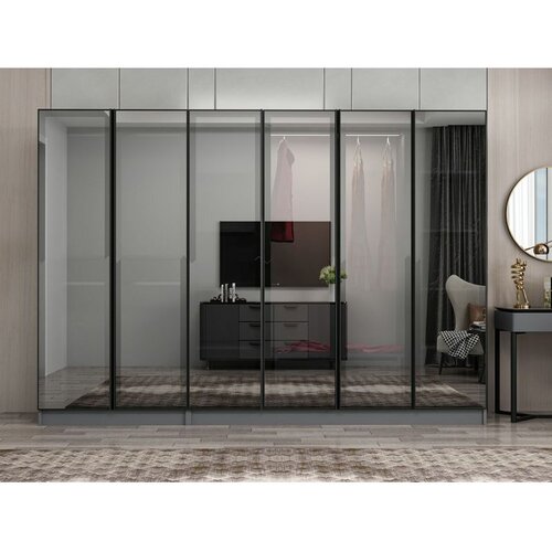 Hanah home ormar sa reflektujućim staklom Nisa 20630, 270 cm, antracit Cene