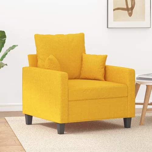 vidaXL Fotelj svetlo rumena 60 cm blago