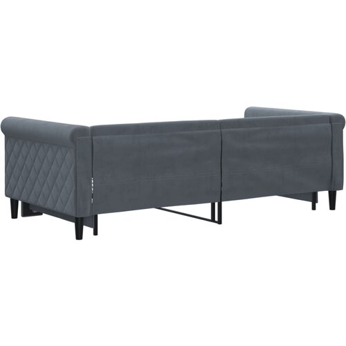  Dnevni krevet s pomoćnim ležajem bez madraca tamno siva 90x190 cm Slike