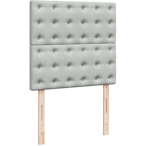 VidaXL Okvir kreveta s madracima svijetlosivi 90x190cm bar&amp;scaron;unasti Slike