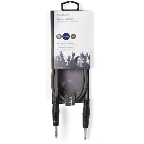 Nedis COTH23020GY15 stereo audio kabl, 6.35 mm muški na 6.35 mm muški, nickel plated, 1.50 m, okrugli, pvc Cene